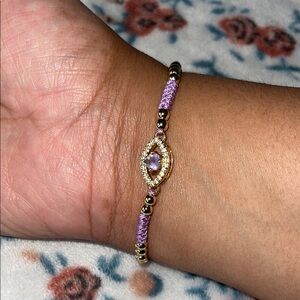 Elegant light Purple and Gold Bracelet